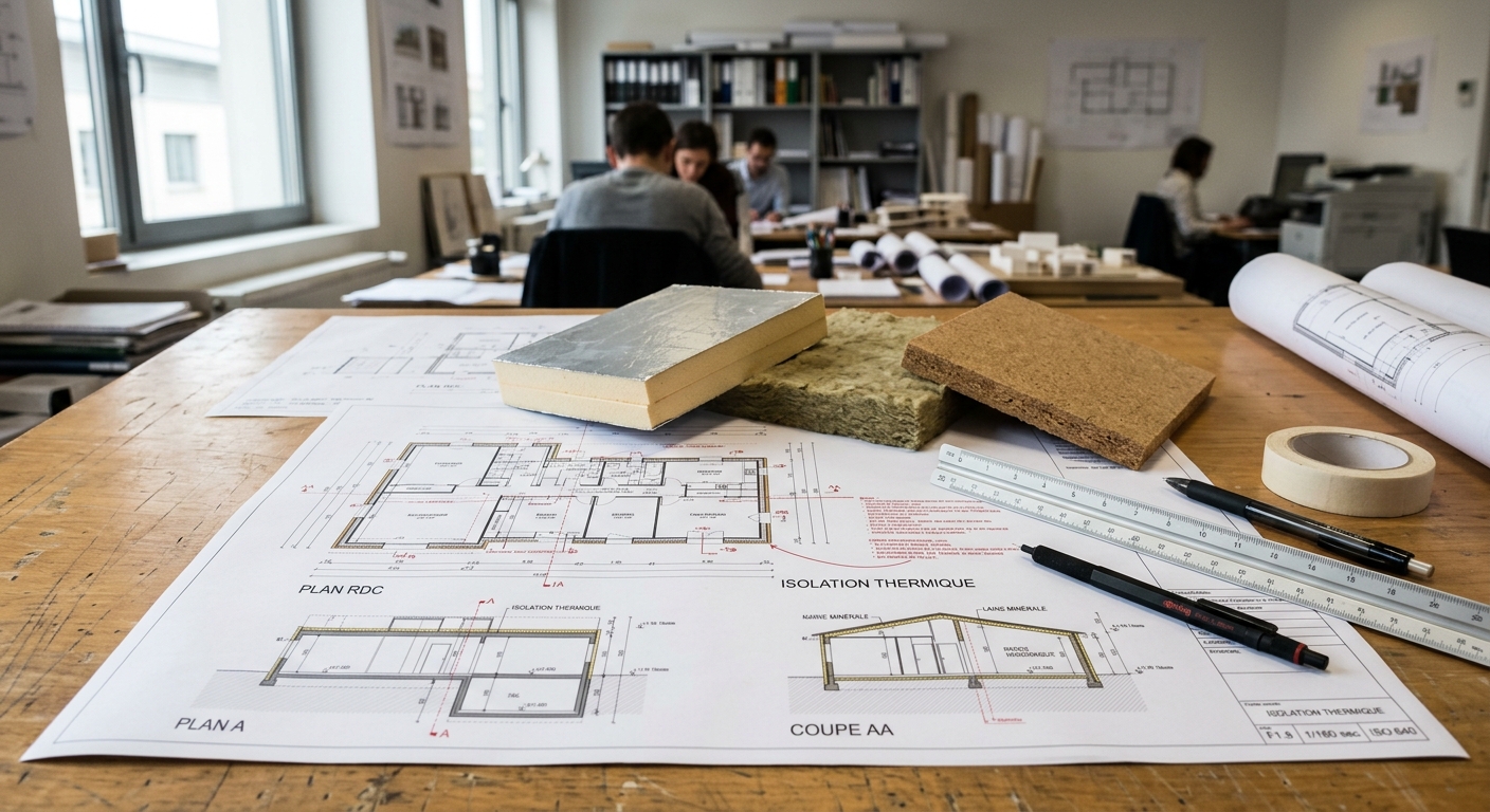 Plan technique et isolation pour extension de maison